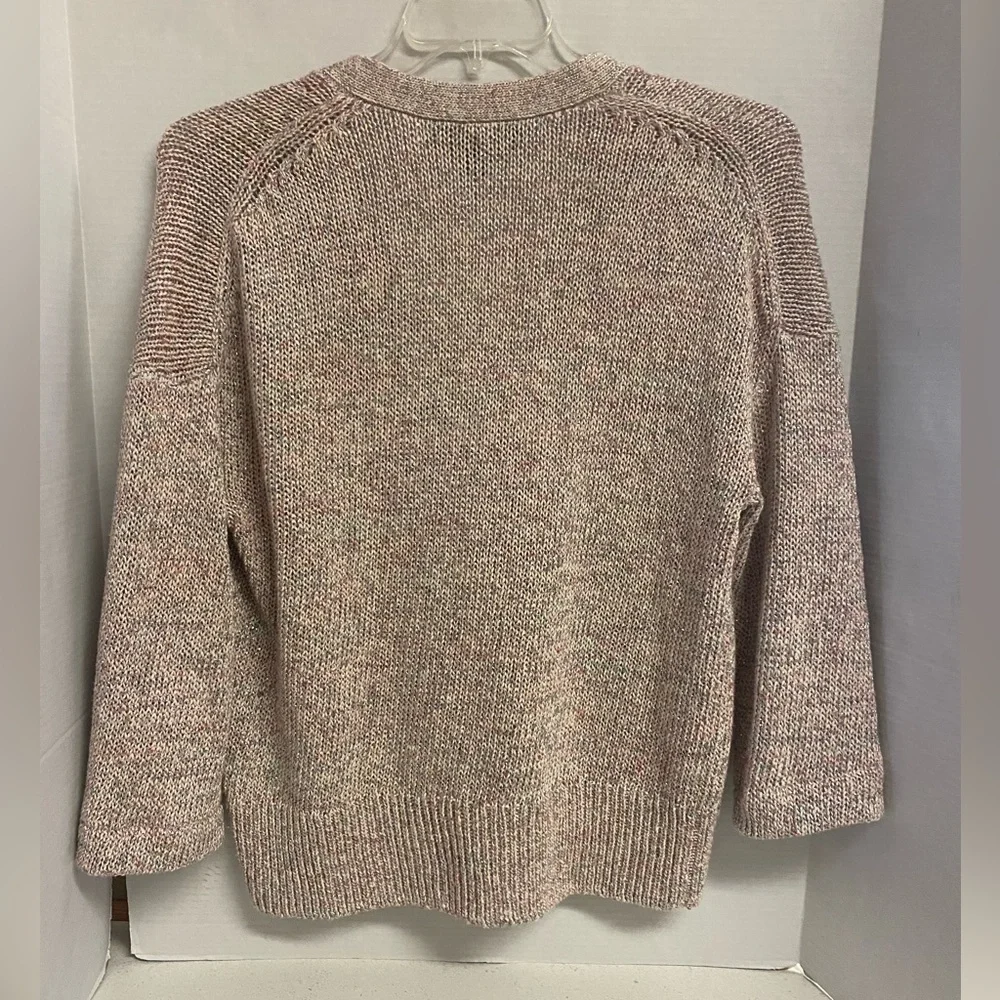 St. John Pink Confetti Knit Chunky Oversized Cardigan